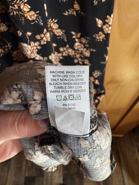 Maurices Black Floral Midi Dress with Beige Blossoms - Picture 7 of 7